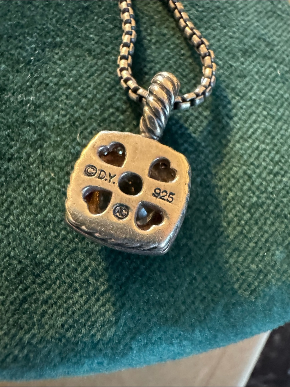 David Yurman Sterling Ring and necklace with diamonds - Picture 15 of 17